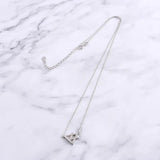 925 Silver Hollow Triangle Necklaces For Women Pendant Jewelry