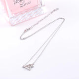 925 Silver Hollow Triangle Necklaces For Women Pendant Jewelry
