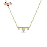 Turquoise Zircon Pendant Chain Necklace 925 Sterling Silver Women's Fine Jewelry