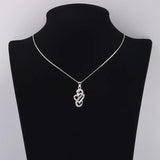 925 Silver Snake Heart Necklace Zircon Pendant