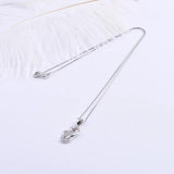 925 Silver Snake Heart Necklace Zircon Pendant