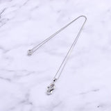 925 Silver Snake Heart Necklace Zircon Pendant