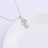925 Silver Snake Heart Necklace Zircon Pendant