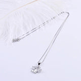925 Silver Zircon Baby Elephant Necklace Women Animal Pendant Choker