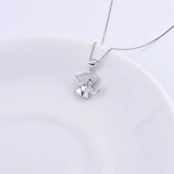 925 Silver Zircon Baby Elephant Necklace Women Animal Pendant Choker