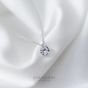 Colusiwei 925 Sterling Silver Invisible Chain Necklace Cubic Zirconia Choker