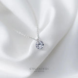 Colusiwei 925 Sterling Silver Invisible Chain Necklace Cubic Zirconia Choker