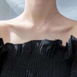 Colusiwei 925 Sterling Silver Invisible Chain Necklace Cubic Zirconia Choker