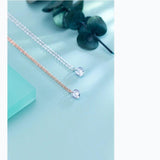 Colusiwei 925 Sterling Silver Invisible Chain Necklace Cubic Zirconia Choker