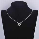 Hollow Moon Star Sweetheart 925 Silver Necklace For Women
