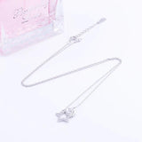 Hollow Moon Star Sweetheart 925 Silver Necklace For Women