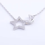 Hollow Moon Star Sweetheart 925 Silver Necklace For Women