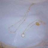 Freshwater Pearl Love Necklace Set Short Clavicle Chain for Women