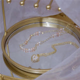 Freshwater Pearl Love Necklace Set Short Clavicle Chain for Women