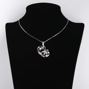 925 Silver Butterfly Necklace Crystal Round Pendants