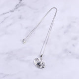 925 Silver Butterfly Necklace Crystal Round Pendants