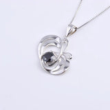 925 Silver Butterfly Necklace Crystal Round Pendants