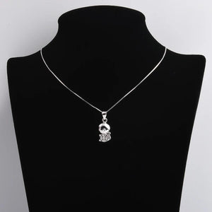 925 Silver Copper Coin Monkey Necklace Zircon Pendant Kids Jewelry Gift