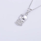 925 Silver Copper Coin Monkey Necklace Zircon Pendant Kids Jewelry Gift