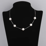 925 Silver 8.5mm Shell Pearl Necklace Long Box Chain Pendant