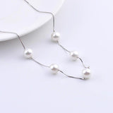 925 Silver 8.5mm Shell Pearl Necklace Long Box Chain Pendant