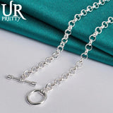 925 Silver High-Heeled Shoes Necklace 18 Inch Chain