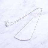925 Silver Cubic Zircon Link Strip Necklace Geometric Branch Choker