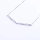 925 Silver Cubic Zircon Link Strip Necklace Geometric Branch Choker