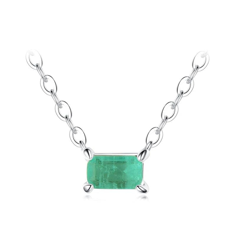 Colusiwei 925 Silver Paraiba Tourmaline Pendant Necklace Vintage Style
