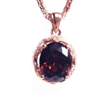 14k Rose Gold Ruby Pendant Necklace Wedding Dinner Ladies Jewelry
