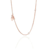925 Silver Heart Circle Charm Necklace for Beaded DIY