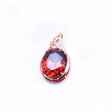 14K Rose Gold Plated Ruby Oval Necklace Pendant for Women