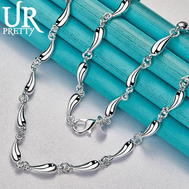 925 Silver Water Drop Necklace Wedding Jewelry Gift