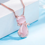 Silver Rose Quartz Pendant Necklaces For Women