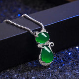 Silver Rose Quartz Pendant Necklaces For Women