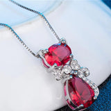 Silver Rose Quartz Pendant Necklaces For Women