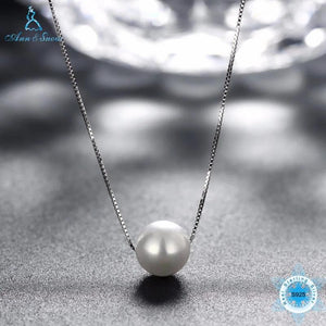 925 Sterling Silver Necklace with Shell Pearl Pendant