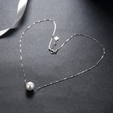 925 Sterling Silver Necklace with Shell Pearl Pendant