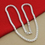 925 Silver Box Chain Necklace 4MM Width
