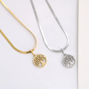 Vintage Hollow Tree of Life Titanium Steel Necklace