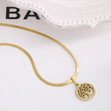 Vintage Hollow Tree of Life Titanium Steel Necklace