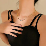 Green Crystal Stainless Steel Necklace for Women, Non Fading Jewelry