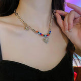 Diamond Love Necklace Clavicle Chain All-Match Accessories