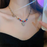 Diamond Love Necklace Clavicle Chain All-Match Accessories