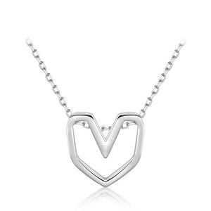 Colusiwei Hollow Heart 925 Sterling Silver Pendant Necklace for Women