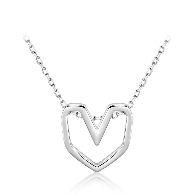 Colusiwei Hollow Heart 925 Sterling Silver Pendant Necklace for Women