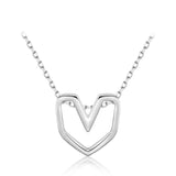 Colusiwei Hollow Heart 925 Sterling Silver Pendant Necklace for Women