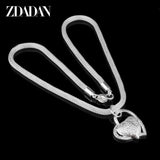 925 Silver Heart Pendant Necklace Chain Wedding Engagement Jewelry