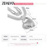 925 Silver Heart Pendant Necklace Chain Wedding Engagement Jewelry