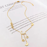 Star & Moon Necklace Jumper Chain Titanium Steel Collarbone Chain